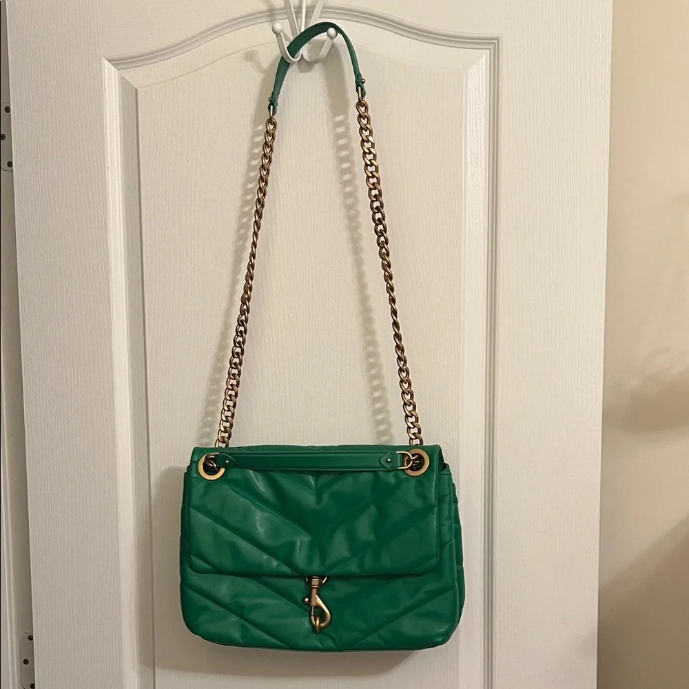 Rebecca Minkoff Emerald Quilted Shoulder Bag with Gold Chain - Picture 2 of 15